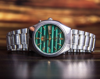 Reloj Orient Reloj japonés Reloj automático Reloj mecánico Reloj vintage Reloj original Reloj raro Reloj de pulsera para hombre Reloj antiguo Reloj de trabajo