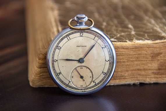 Molnija watch Pocket watch Mechanical watch Sovie… - image 1