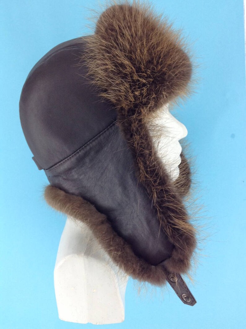 Beaver Fur Trapper Hat with Leahter for a Men's 2223' Etsy