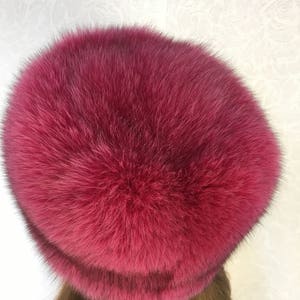 Fox Fur Collar 50' Full Fur Hat Raspberry Pink Fur Set - Etsy