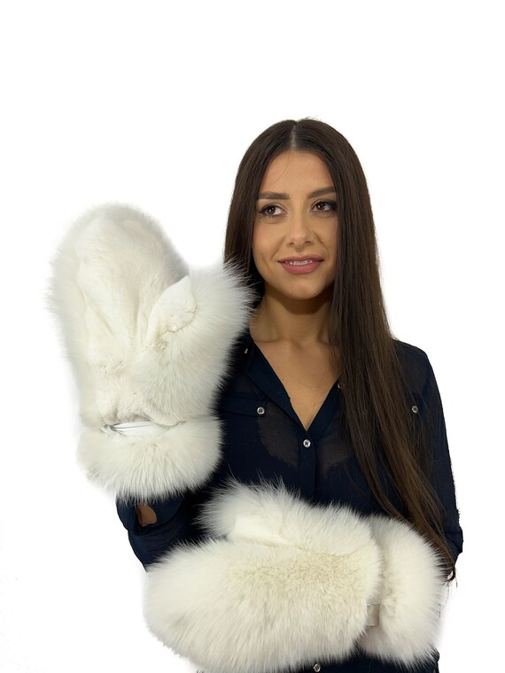 sheared beaver mittens