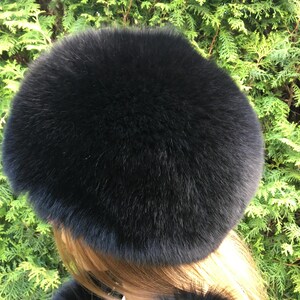 Double-Sided Black Fox Fur Stole 70' And Full Fur Hat Set Saga Furs image 7