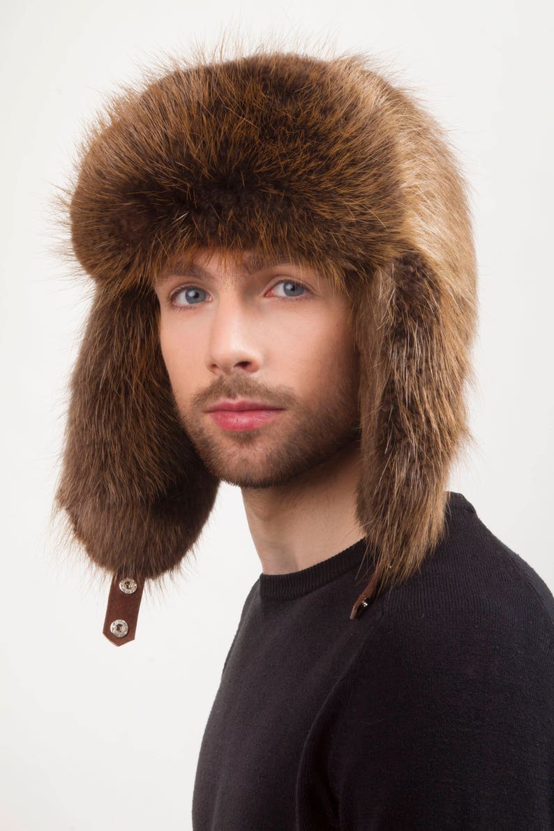 Beaver Fur Full Trapper Hat for a Men's 2223' Ushanka Etsy