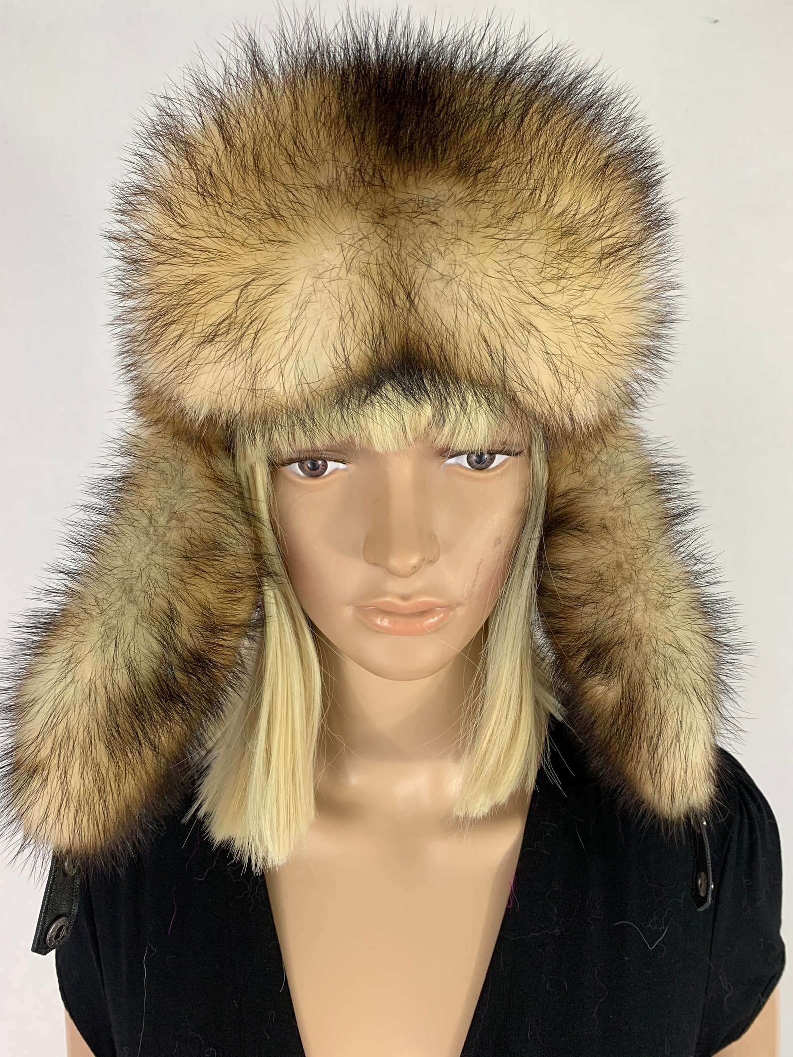 Marten Fur Hat With Leather Saga Furs Trapper Hat Fur Aviator - Etsy