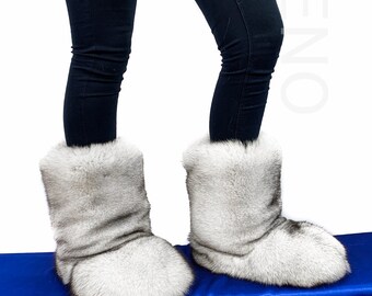 Double-sided Fox Fur Boots for Outdoor 