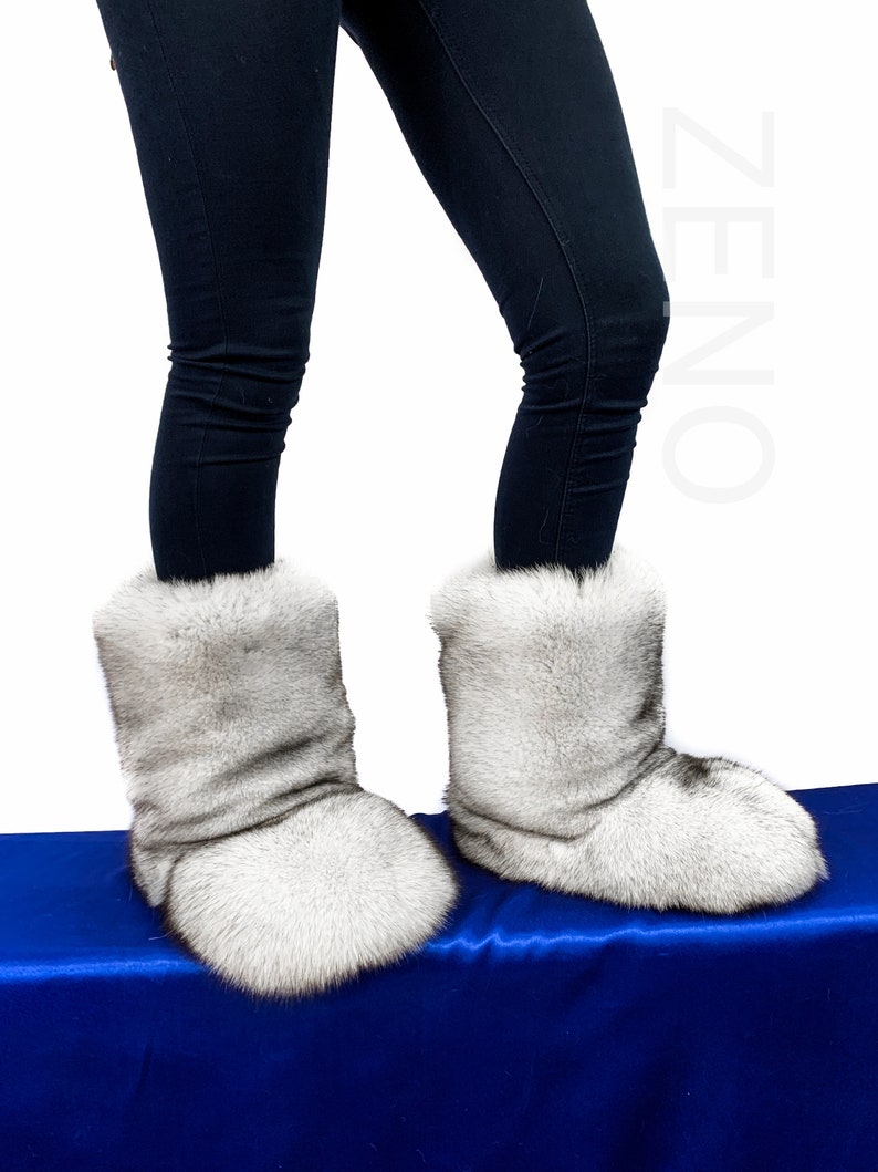 Double-sided Fox Fur Boots for Outdoor Arctic Boots Natural - Etsy