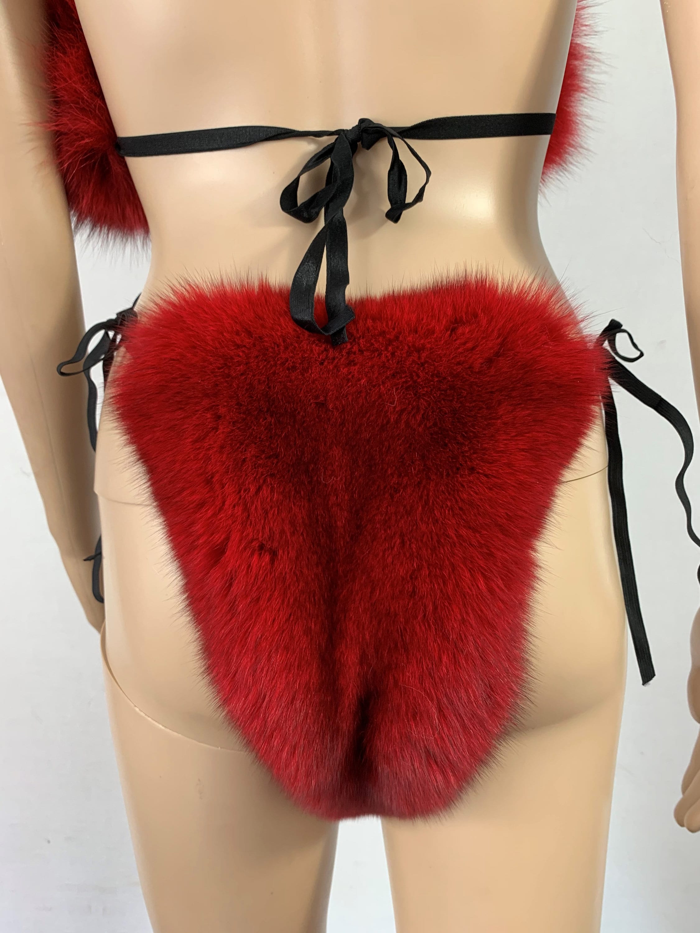 Fox Fur Bikini Double Sided Fur Two Pieces Bikini Fur Top and Etsy UK