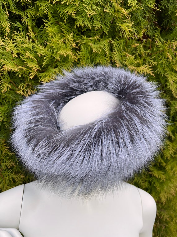 Arctic Fox Fur Stole 70' 180cm Saga Furs Boa Fuschia Pink Color Fox Fur  Collar 