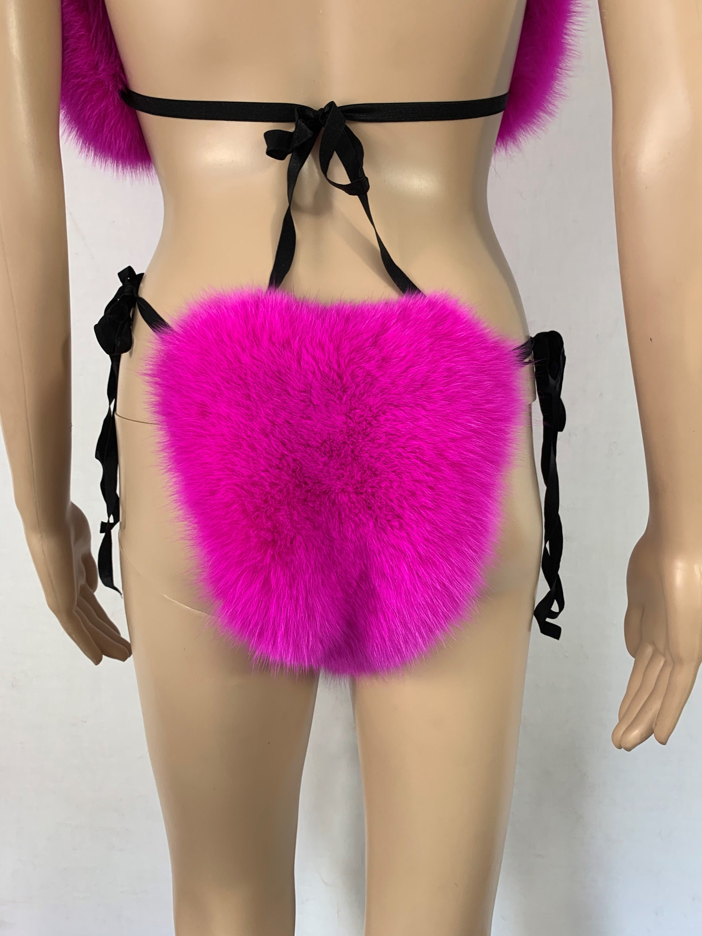 Arctic Fox Fur Bikini Double Sided Fur Adjustable Strings Fits All Pink  Color Fur -  Canada