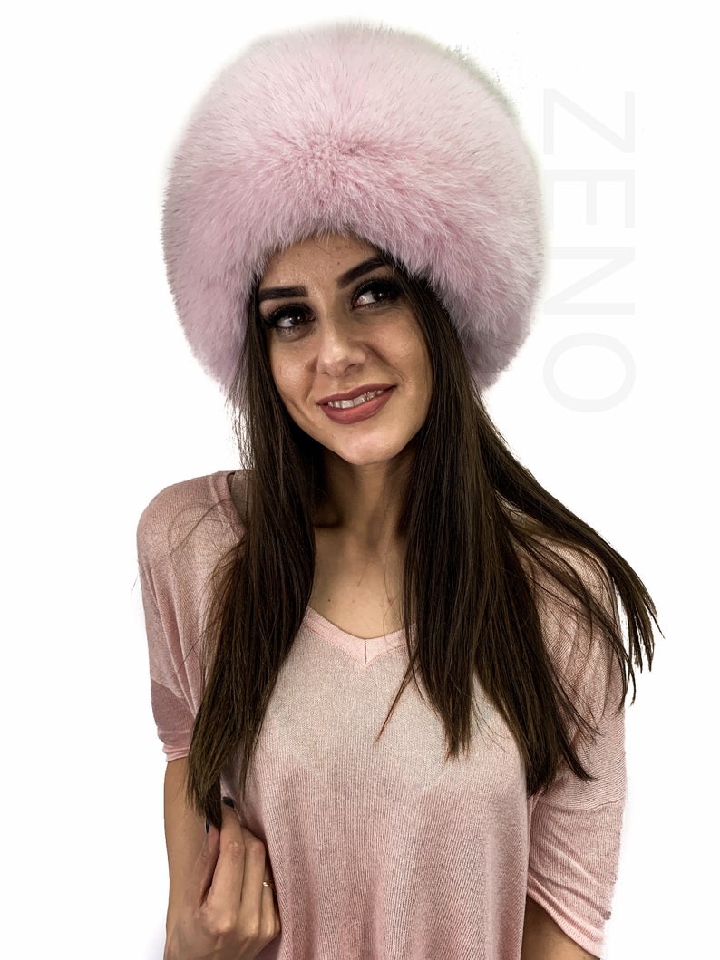 Arctic Fox Fur Full Hat Saga Furs Baby Pink Color All Fur Hat Etsy UK
