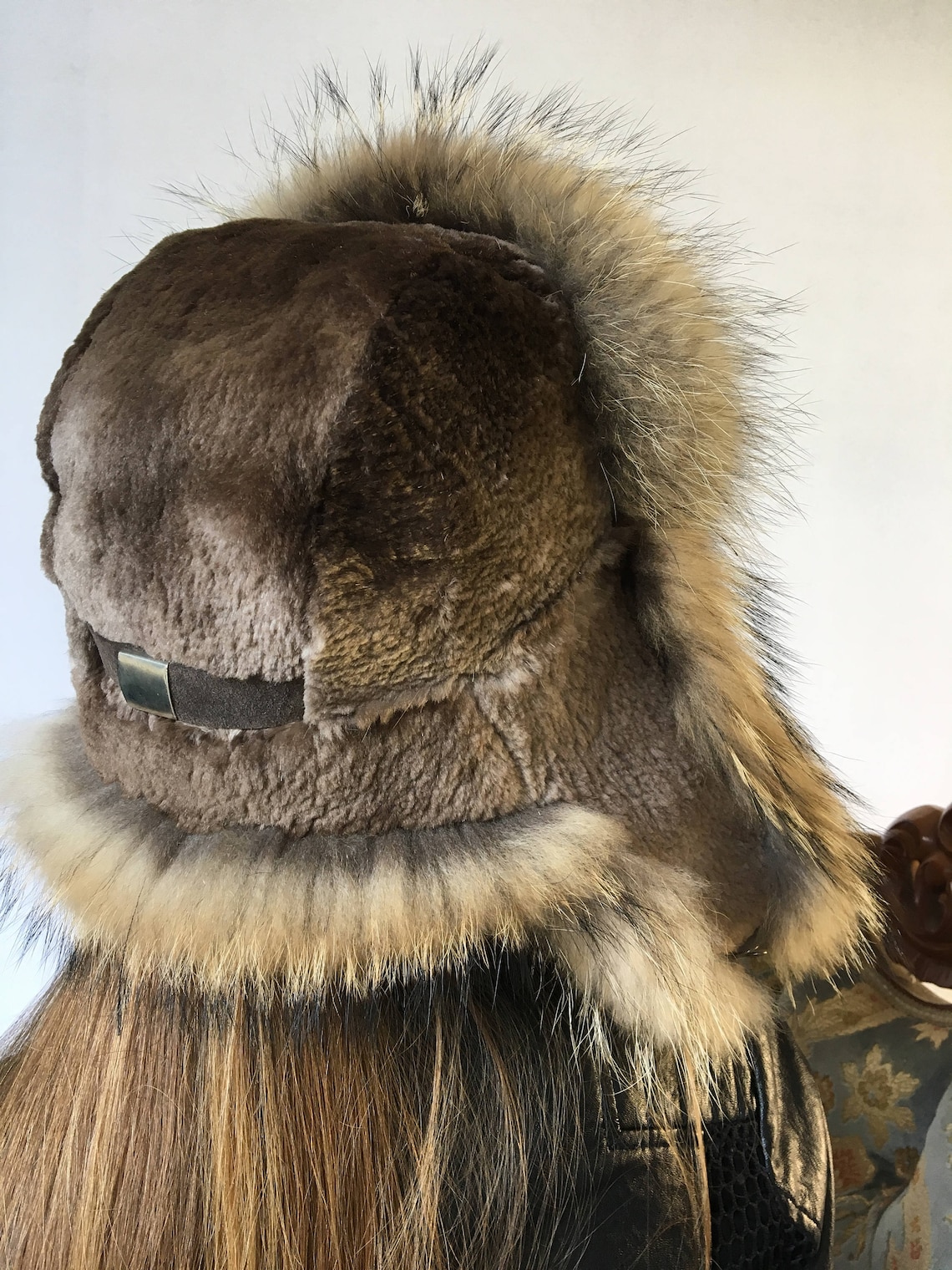 Raccoon Fur Trapper Hat with Sheared Beaver Fur Saga Etsy
