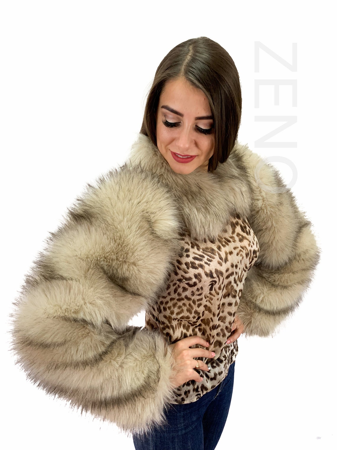 Faux Fur Long Arm Sleeves With Scarf to Keep Them in Place Etsy