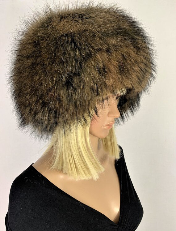 Finn Fox Fur Hat Full Fur Beret Style Hat Saga Furs Dark Red Color Fur Hat 