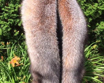 Crystal Fox Fox Fur Stole 78' (200cm) Saga Furs Collar Big Fur Boa Amber Blue Frost Fur