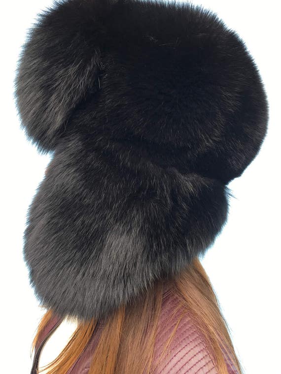 Fox Fur Full Ushanka Hat Adjustable 