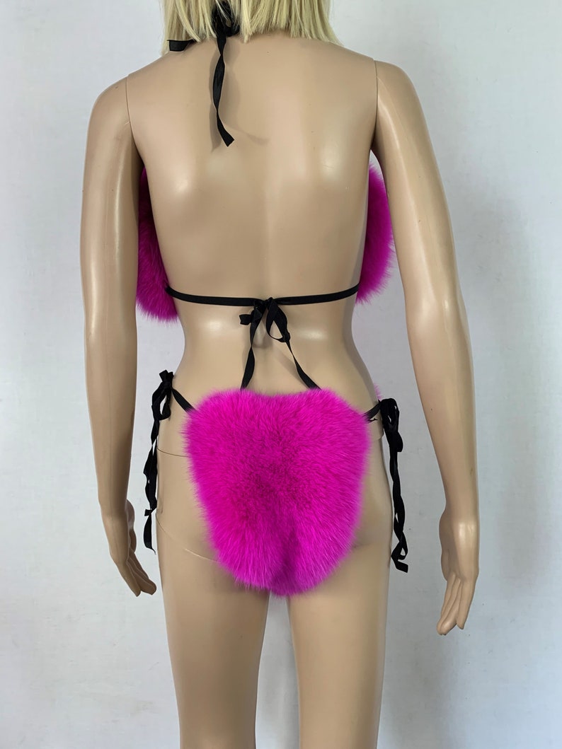Arctic Fox Fur Bikini Double Sided Fur Two Pieces Bikini Fur Etsy