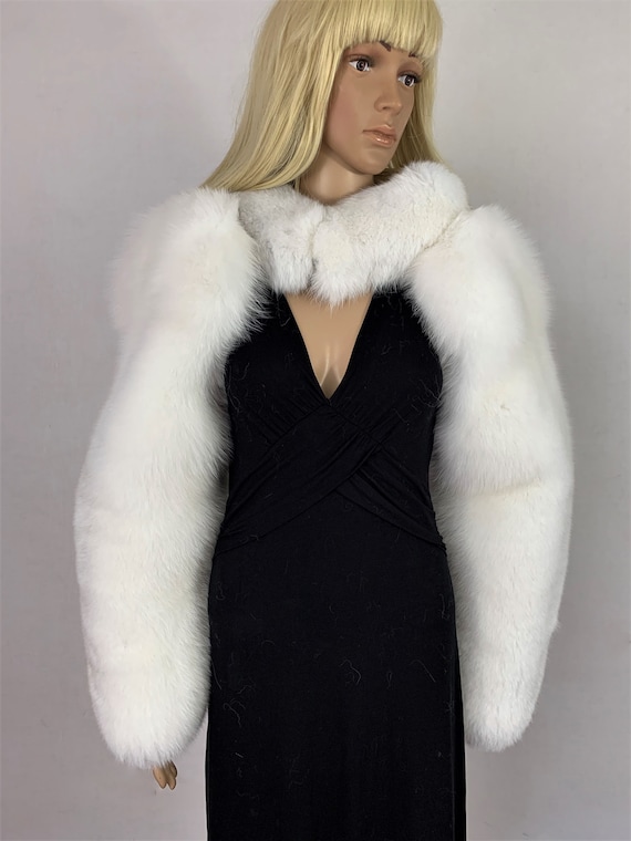 White Fox Fur Shawl