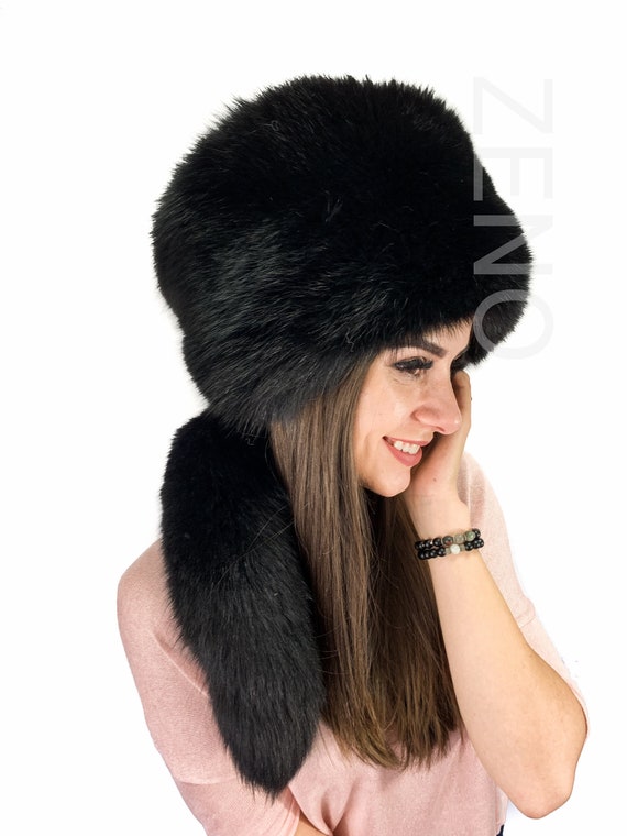 Silver Fox Fur Pillbox Hat Saga Furs Regular Women/'s Size Fur Hat