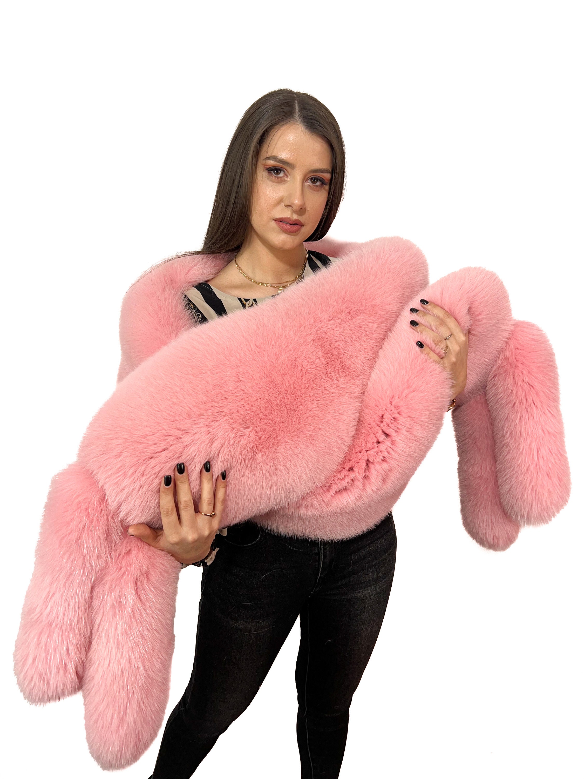 Doublesided Arctic Fox Fur Stole 80' 200cm 4 Tails Etsy Canada