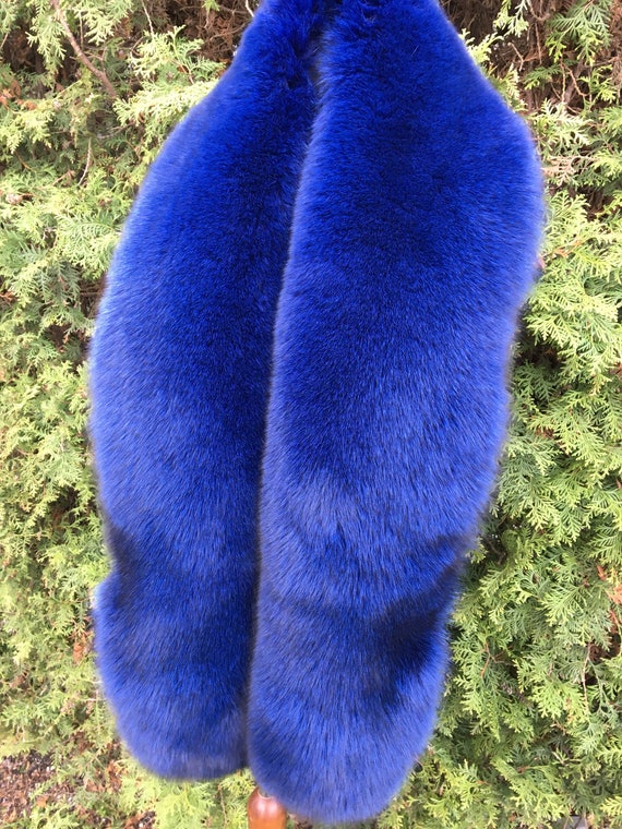royal blue fur shawl