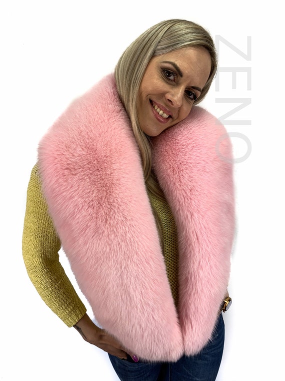 light pink fur shawl