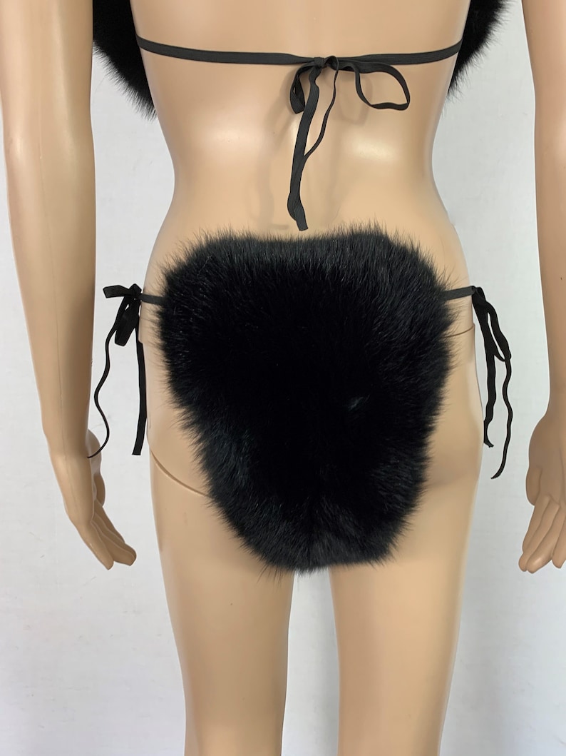 Fox Fur Bikini Double Sided Fur Two Pieces Bikini Fur Top and Etsy UK