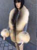 XXL Golden Island Fox Fur Stole 78' (200cm) With Transforming Cuffs/Headband/Scarf/boot covers. 