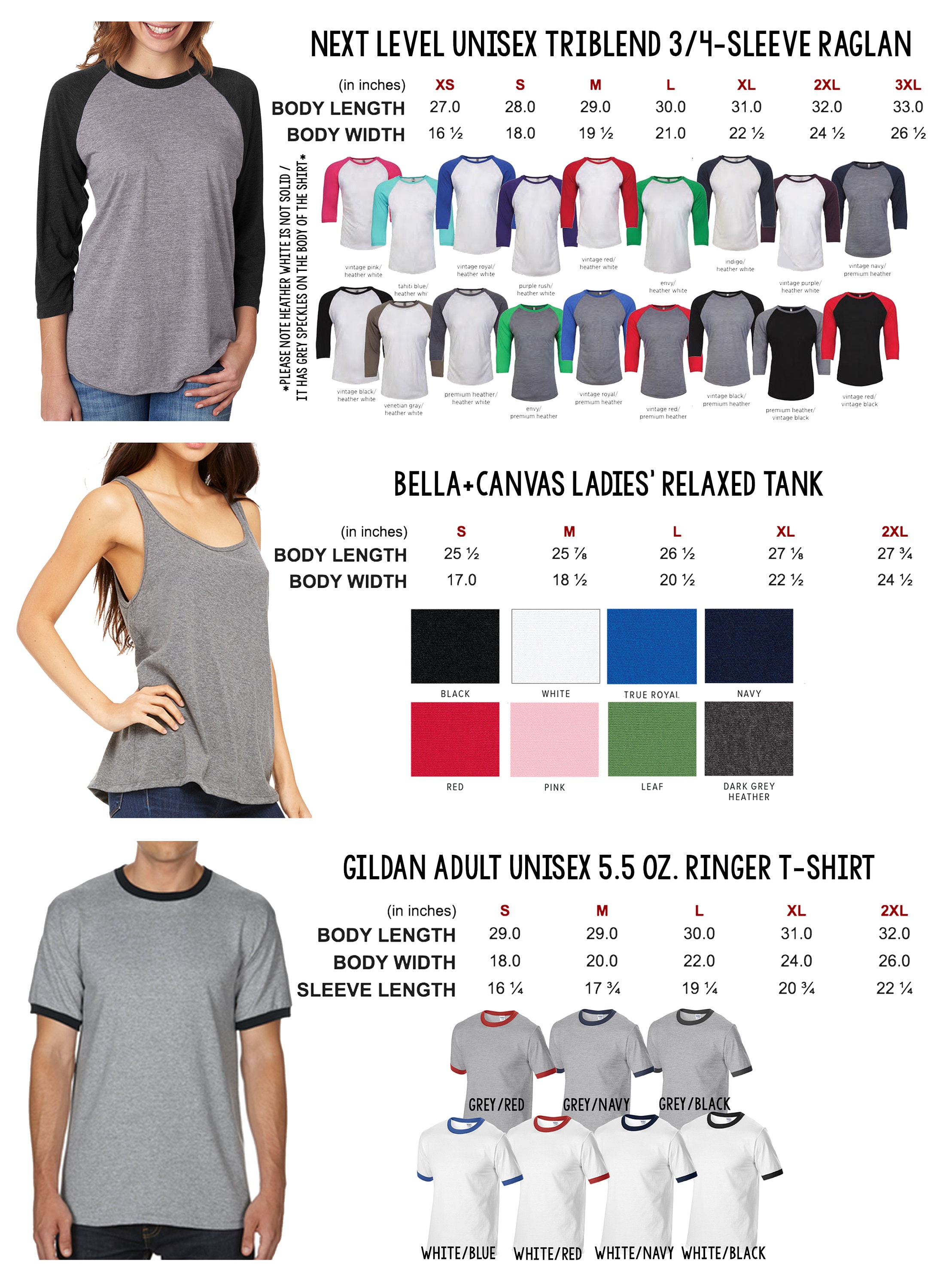 Next Level Unisex Triblend 3/4-Sleeve Raglan Shirt - 50% Polyester/25% Cotton/25% Rayon, Sideseamed, Comfort Fit