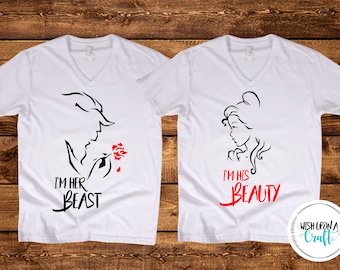 Beauty and the Beast // Her Beast // His Beauty // Couple Shirts // Disney Shirts // Disney World // Disney Vacation // Matching Shirts