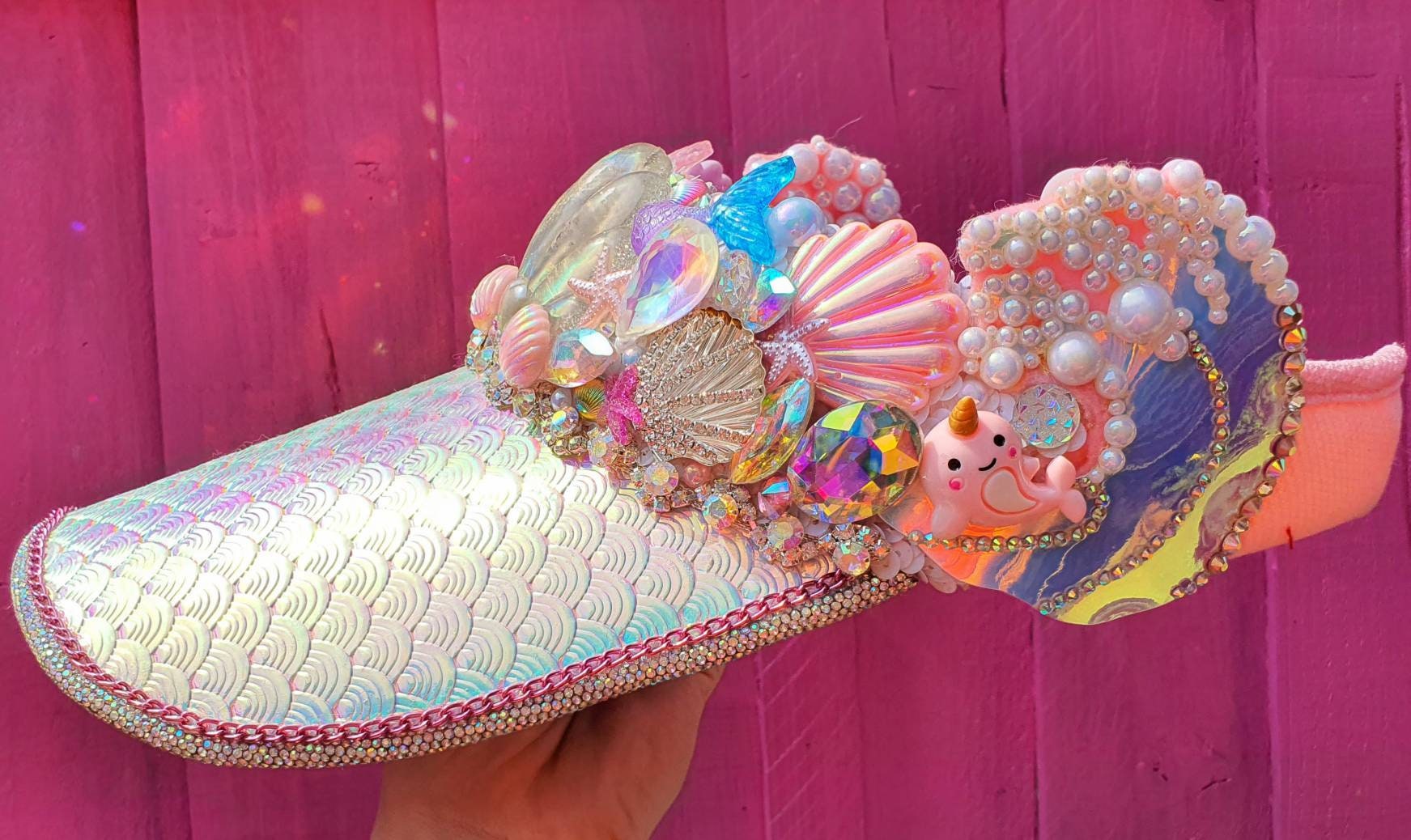The Surfs Up, Crystal Encrusted Visor, Festival Headwear 
