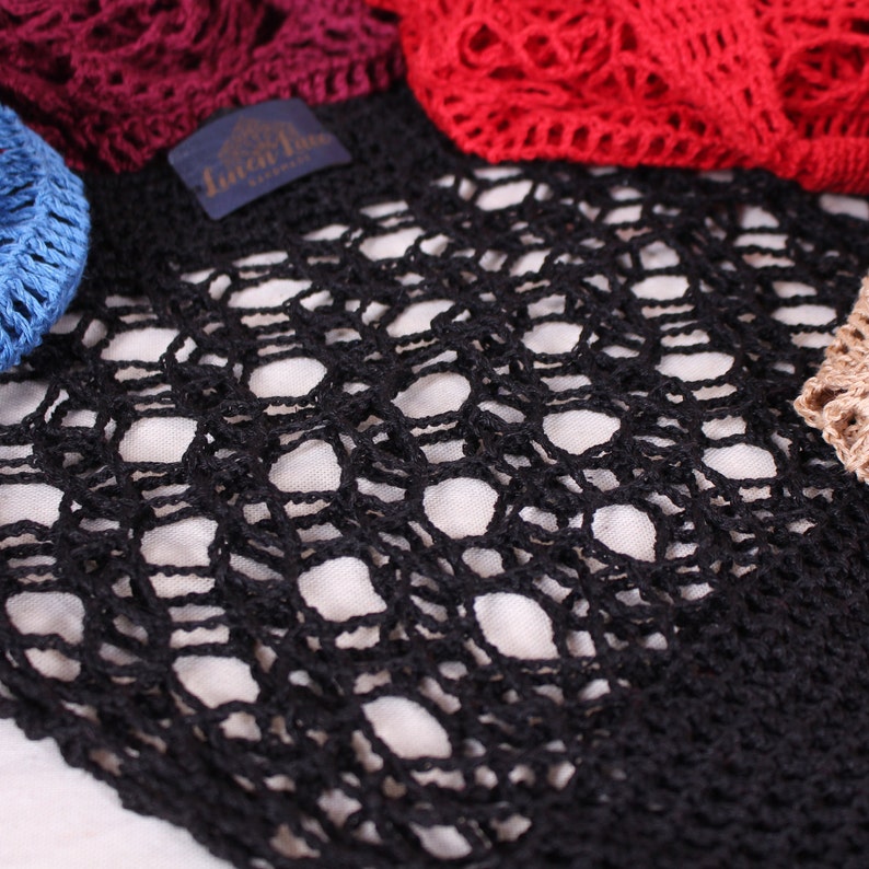 Produce bag Zero waste net bag Colorful grocery bag Crochet fishnet bags Linen shopping bag Crochet mesh bag
