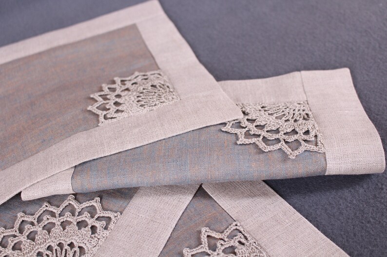 Linen placemats Square placemats Gray pure linen table napkins Etsy