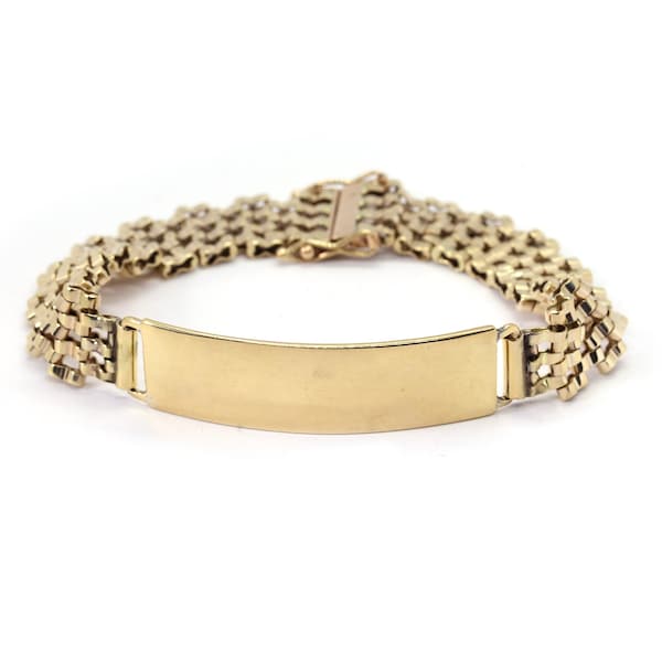 Gold Id Bracelet Etsy
