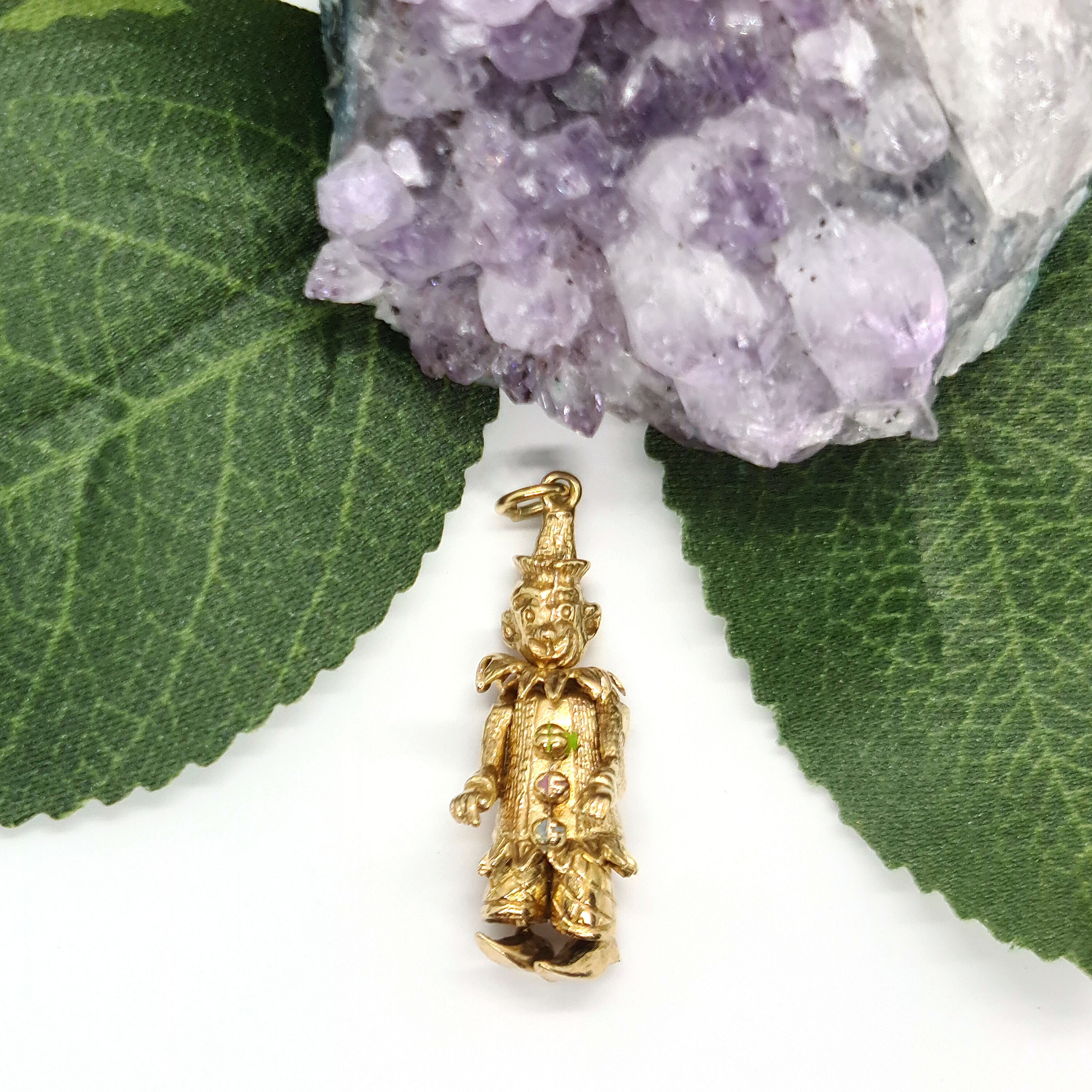 Vintage 9ct Gold Articulated Clown 