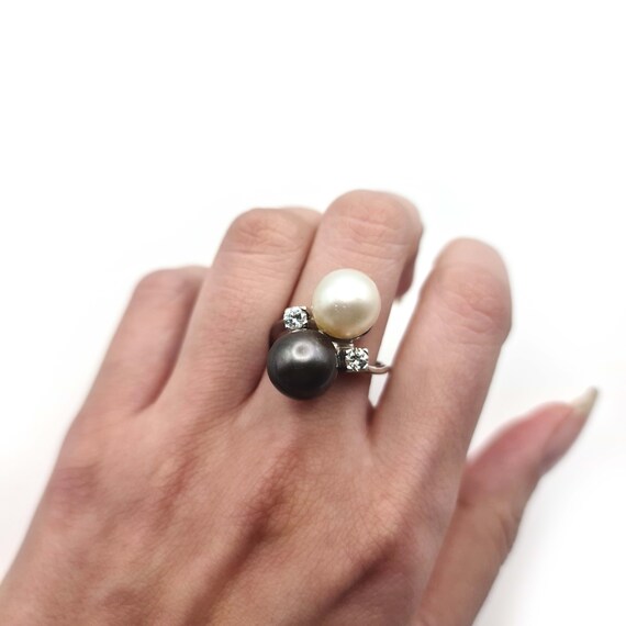 Tahitian White Pearl Twist Ring Etsy