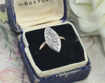 Antique Old-Cut Diamond Navette Ring