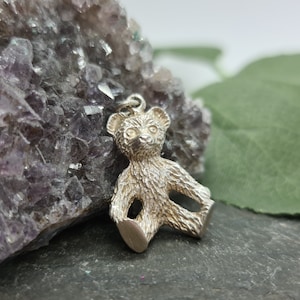 A Vintage Silver Teddy Bear Charm Pendant