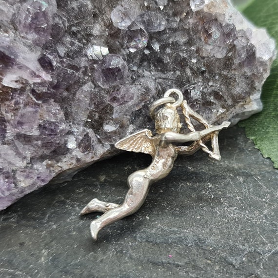 Vintage Silver Cupid Charm Pendant