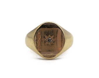 9ct Diamond Signet Ring