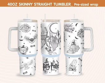 Movie Mega 40 oz Tumbler Wrap SVG, HP Quencher Tumbler Sublimation, Wizarding School Tumbler Png, 40oz Tumbler Designs, Instant Download