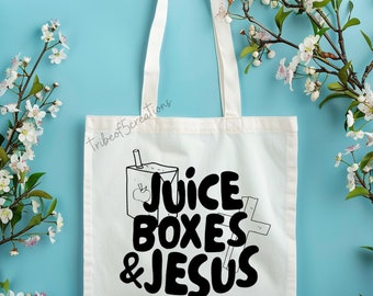 Juice Boxes and Jesus Mom- Grandparent Tote Bag