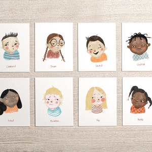 Printable Feeling Flashcards for Kids and Toddlers,Montessori material, Emotion cards, calm corner