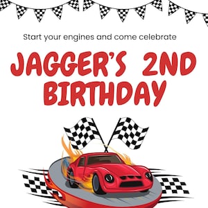 Editable Minimalistic Race Car Birthday Invitation Race Car Minimal Birthday Party Birthday Invite Instant Download