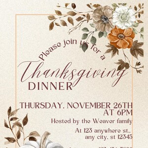 Thanksgiving Invitation Template