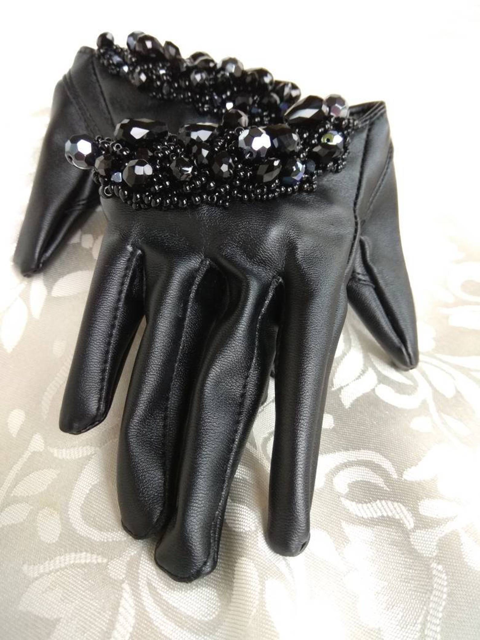 Leather Opera Gloves in Bby Blu main image 1