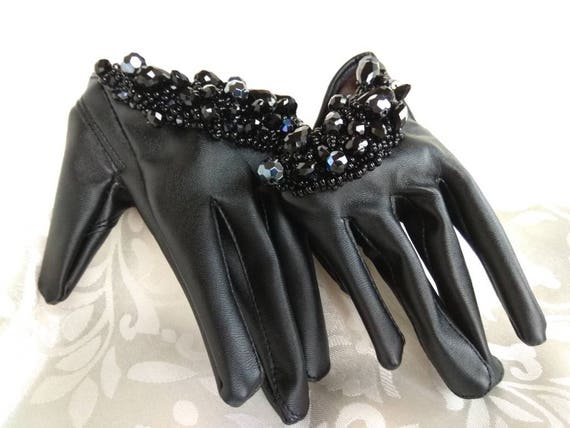 faux leather gloves