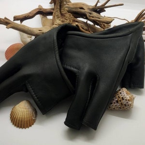 Leather Fingerless Driving Gloves: Unisex Half Finger Mittens ALL DUTIES PAID