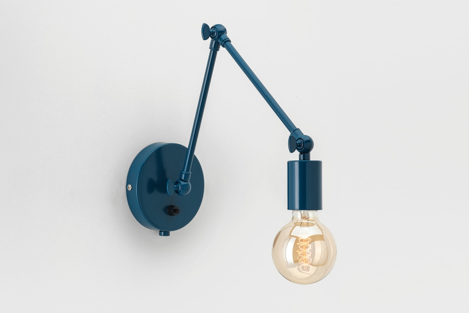 Edvin Wall Sconce Navy Blue Flush Mount On/off Switch - Etsy