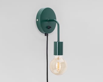 Loui Wall Sconce Dark Green Plug-in On/Off Switch