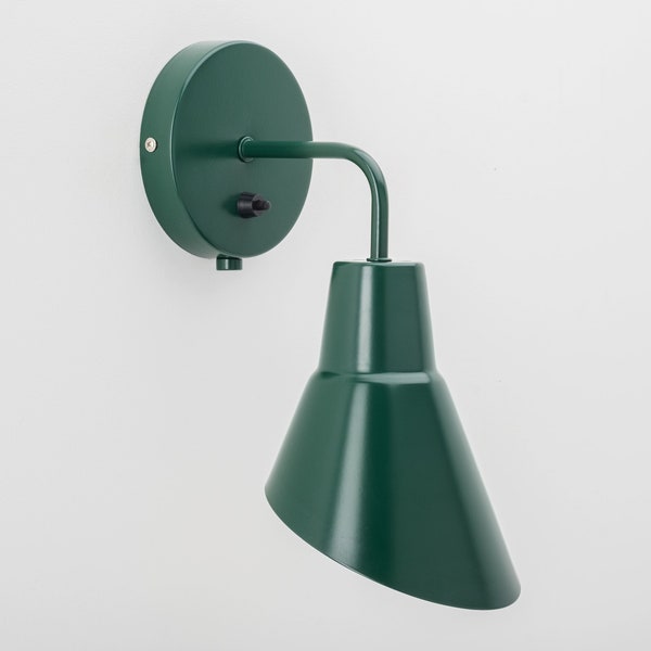 Nils Wall Sconce Dark Green Flush Mount On/Off Switch